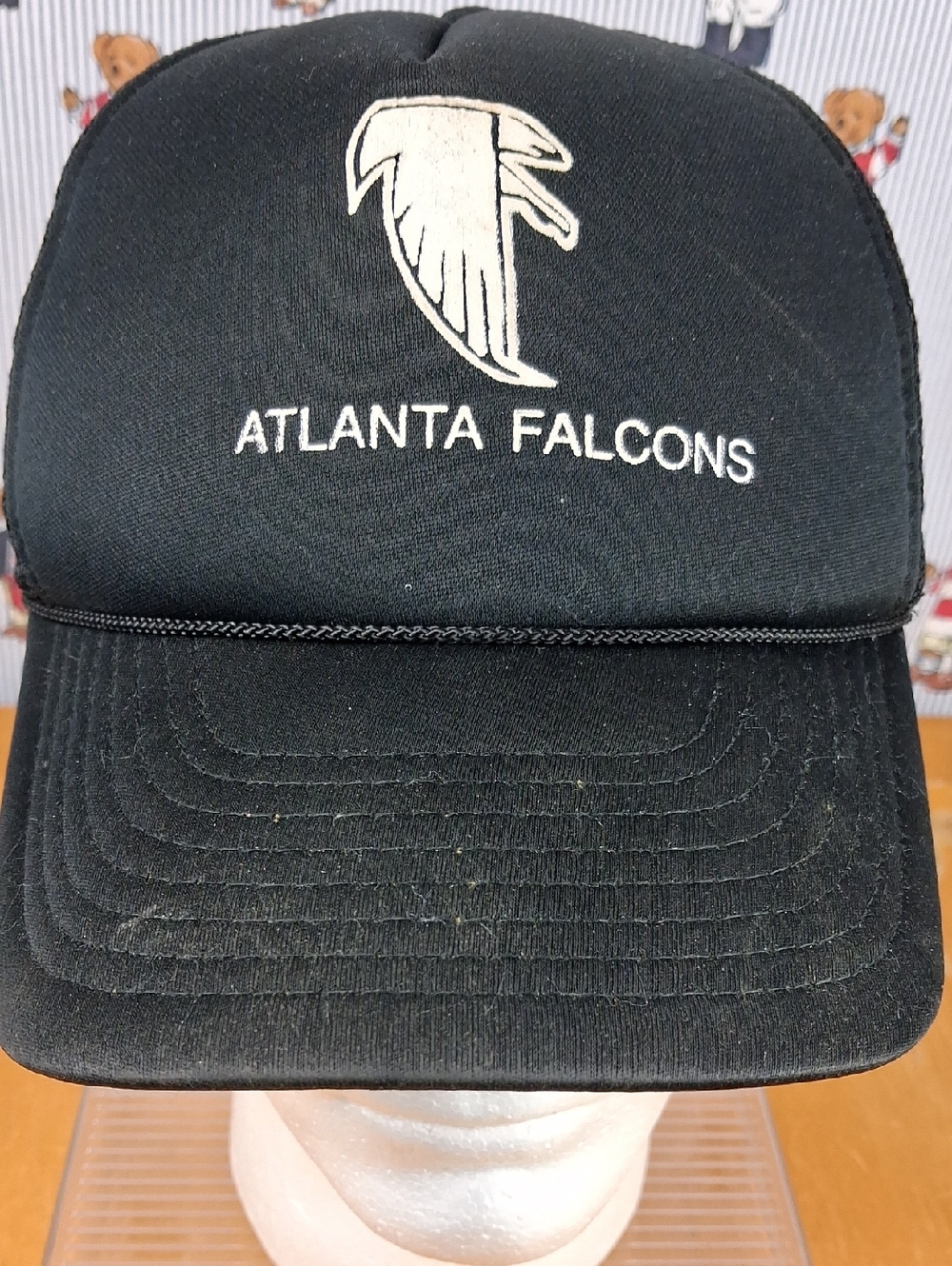 Vintage 80s Atlanta Falcons Nfl Football Black & White Logo Snapback Hat - Picture 7 of 8